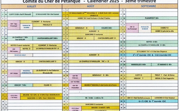 CD18 - calendrier 2025 - 3ème trimestre