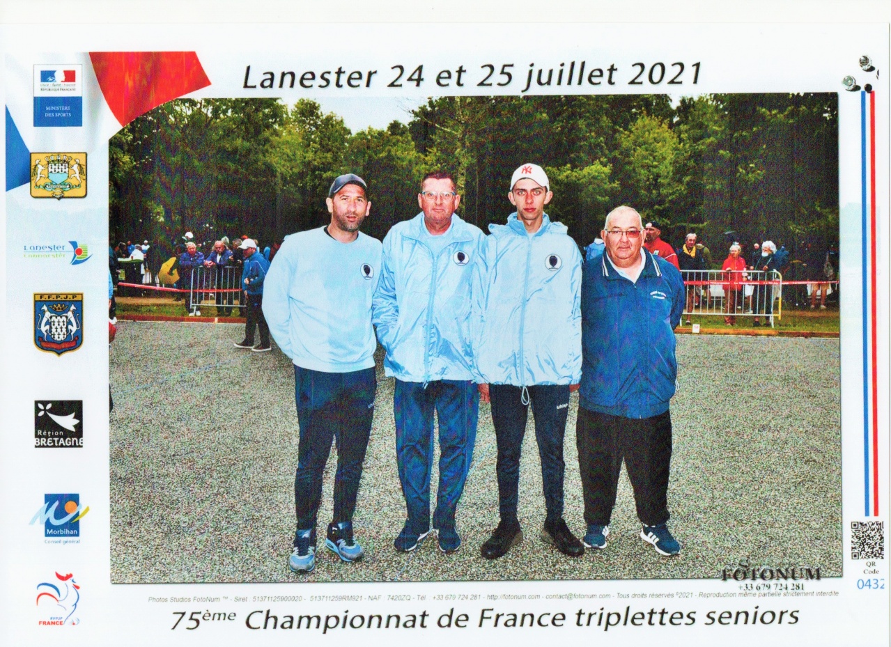 2021 - vice champion triplette seniors - Lanester 2021 - vice champion triplette seniors - Lanester