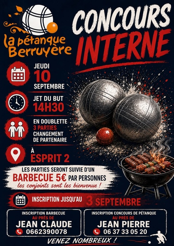 Concours interne + barbecue du 10 septembre