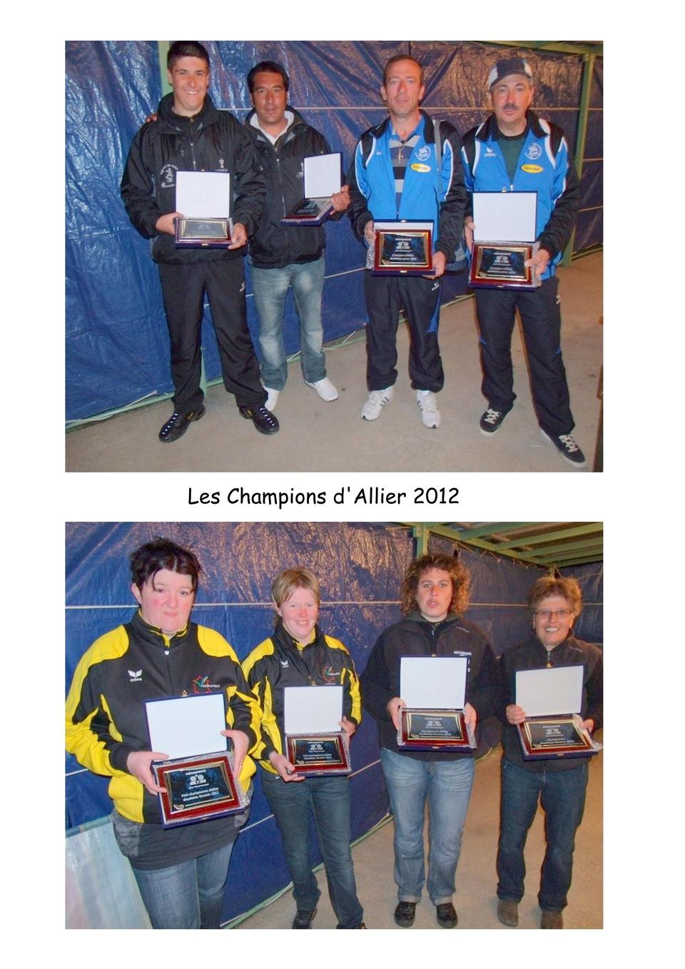Championnats d'Allier Doublettes Masculin et Féminin Championnats d'Allier Doublettes Masculin et Féminin
