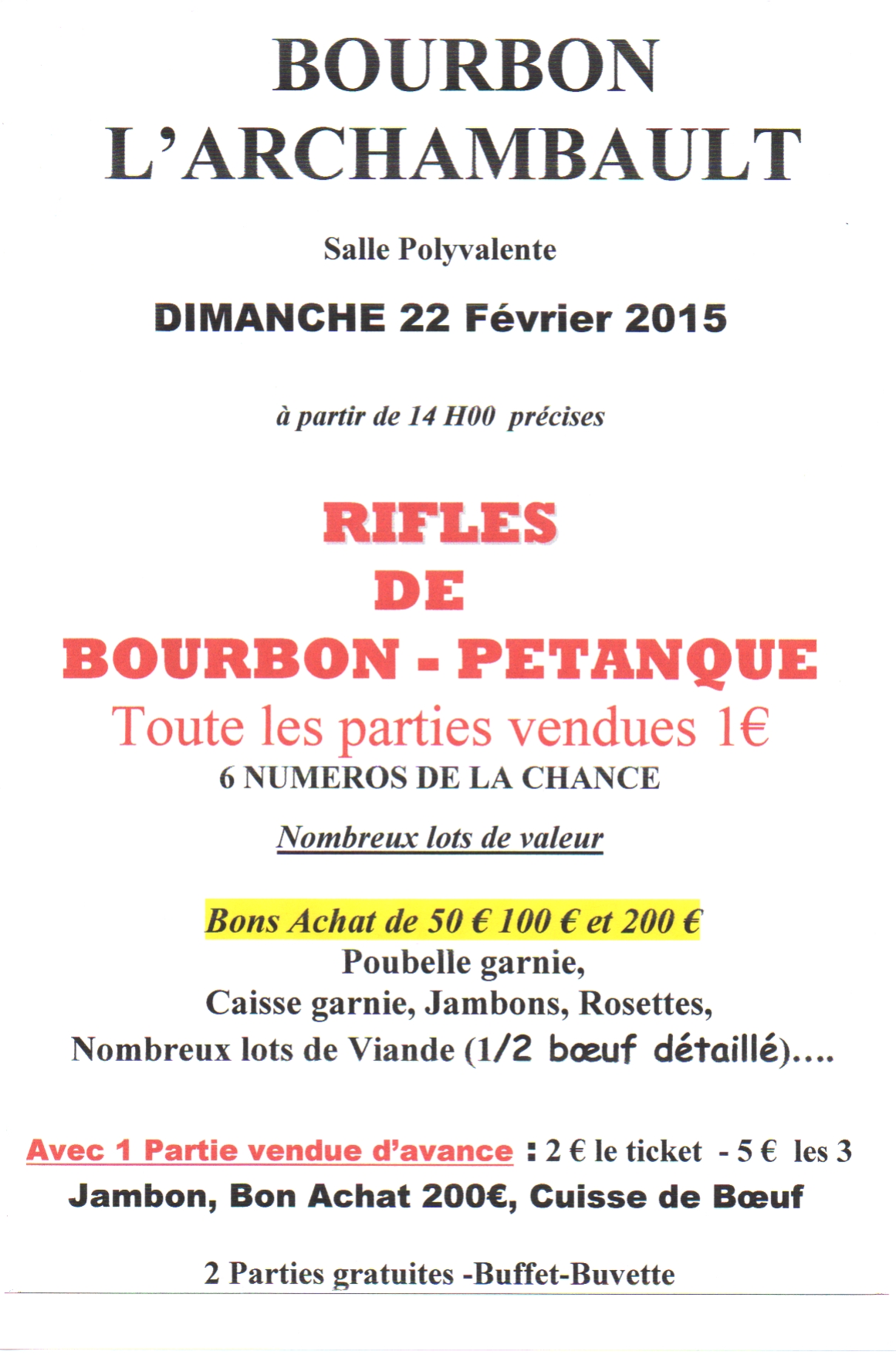 RIFLES de BOURBON PETANQUE RIFLES de BOURBON PETANQUE