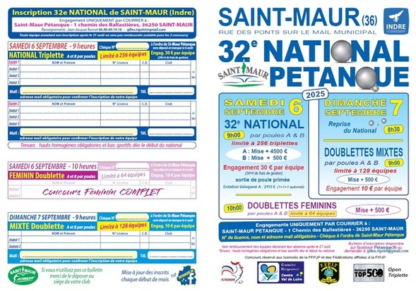 NATIONAL SAINT-MAUR 2025 - MISE A JOUR INSCRITS