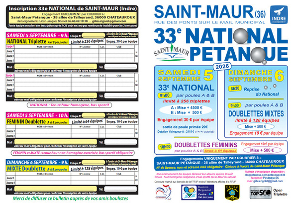 NATIONAL SAINT-MAUR 2026 NATIONAL SAINT-MAUR 2026
