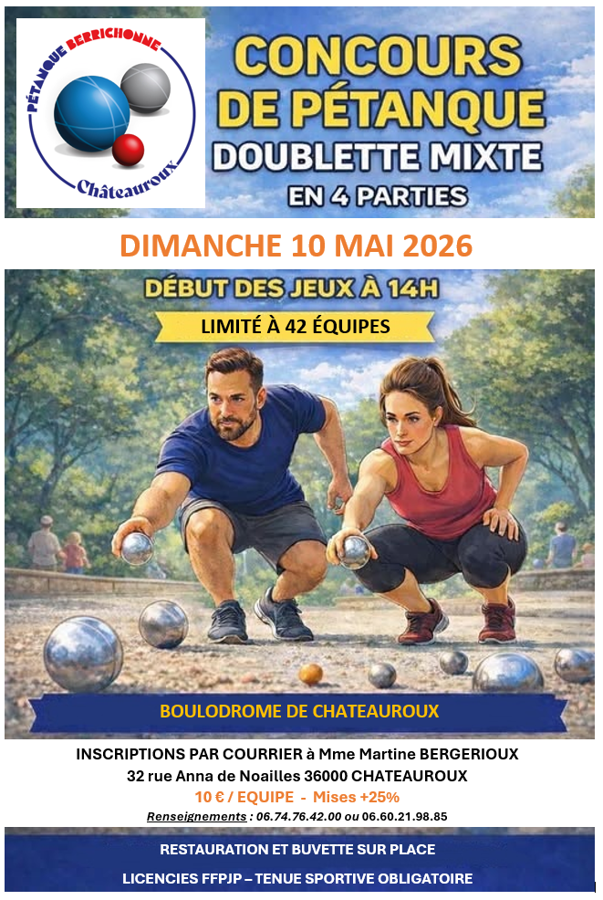 DOUBLETTE MIXTE - 4 PARTIES - 10 MAI 2026