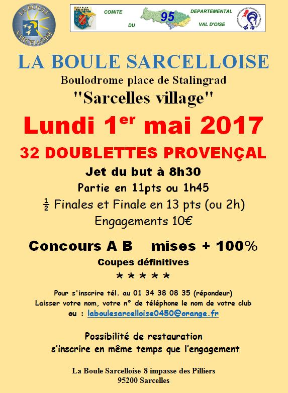 Concours DOU Jeu Provençal à SARCELLES (95) Concours DOU Jeu Provençal à SARCELLES (95)