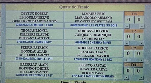 Championnat départemental X3 vétérans 1/4 de finale