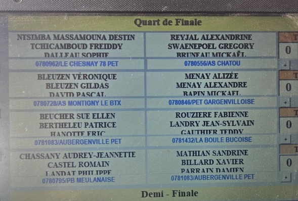 Tirage des 1/4 de finale Championnat X3 mixte