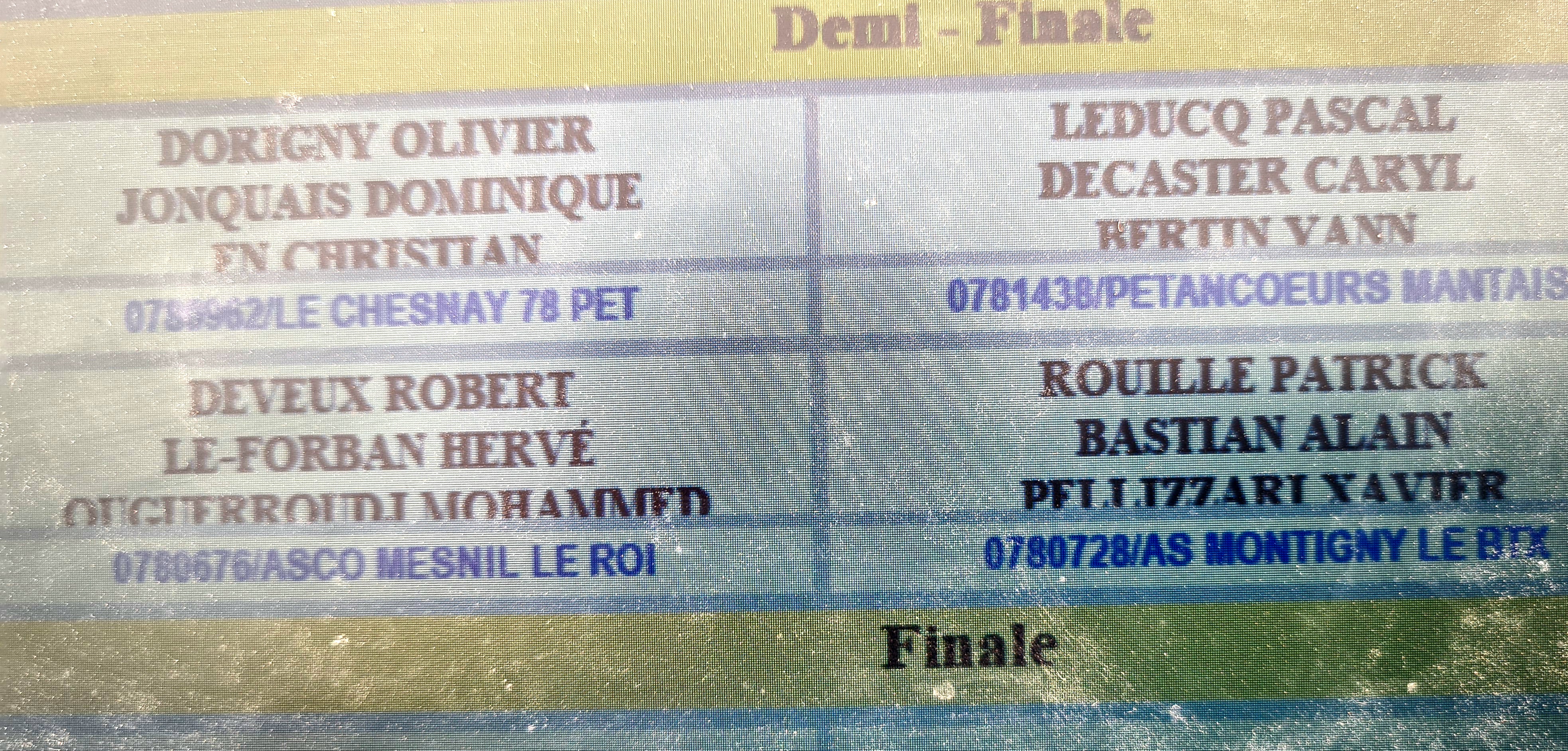 Championnat X3 vétérans 1/2 finale Championnat X3 vétérans 1/2 finale