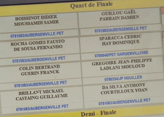Tirage 1/4 de finale du championnat X2 Provençal