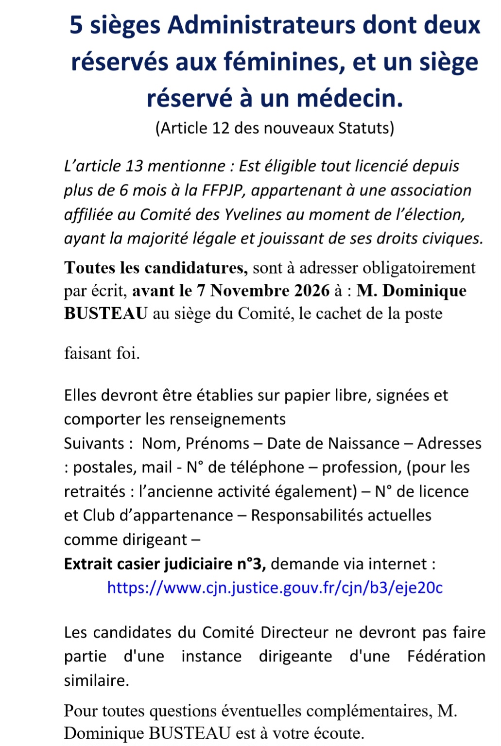 Assemblee générale du comité Assemblee générale du comité