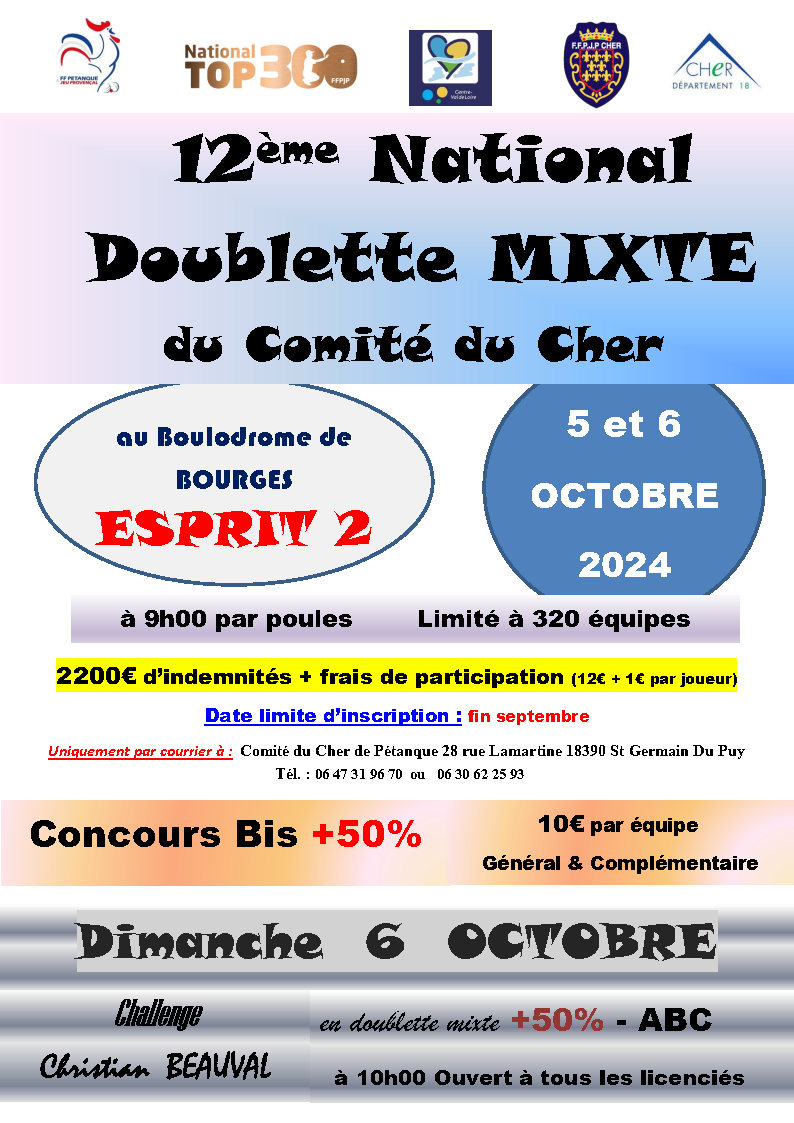 National Doublette Mixte 2024 National Doublette Mixte 2024