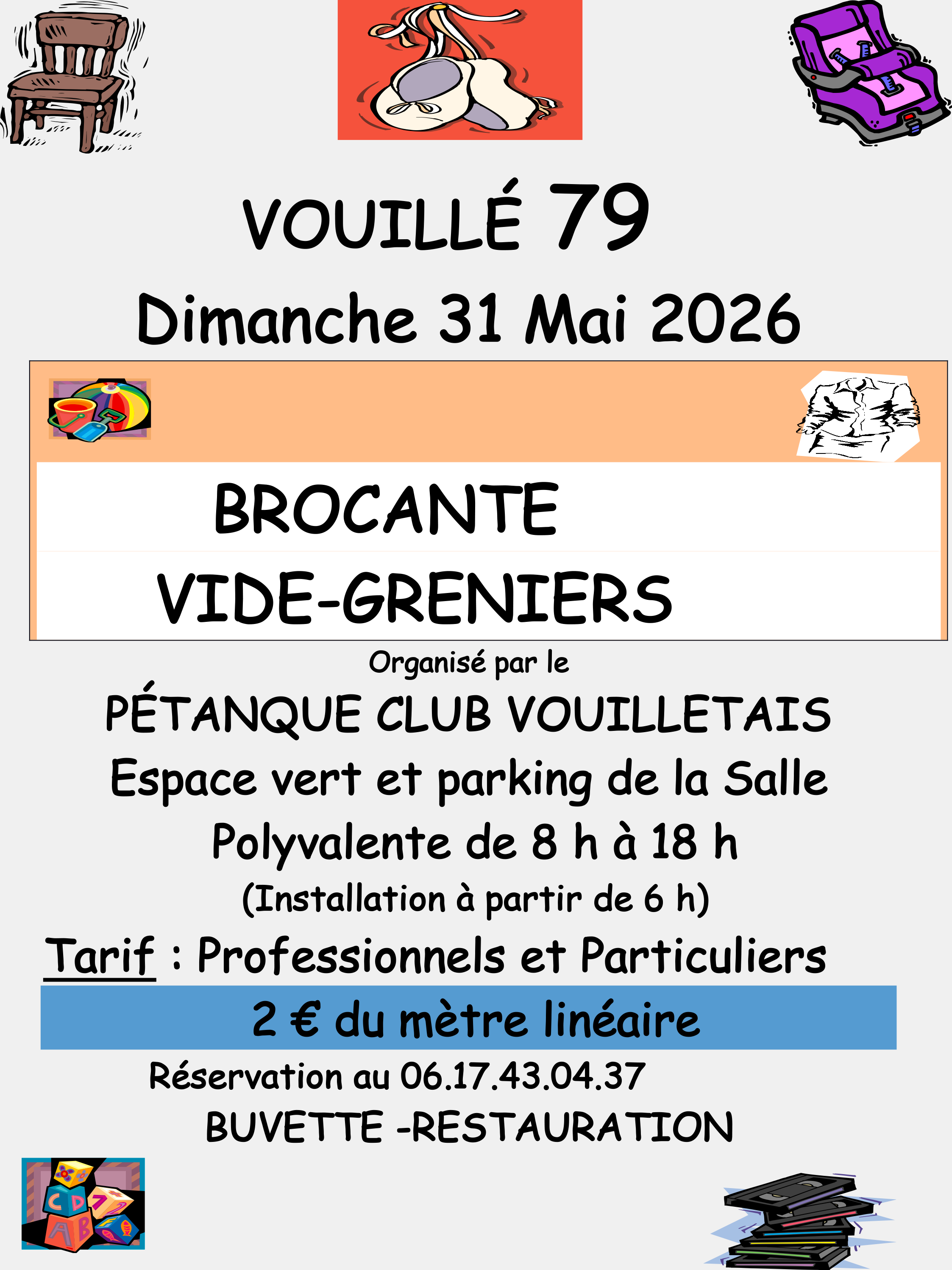 VIDE GRENIER VOUILLÉ 31 MAI 2026