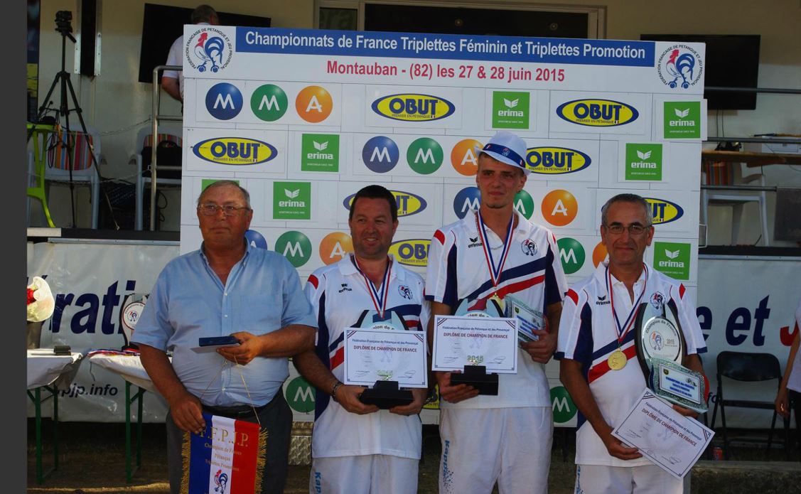 Les Mériellois Champion de France triplette Promotion 2015