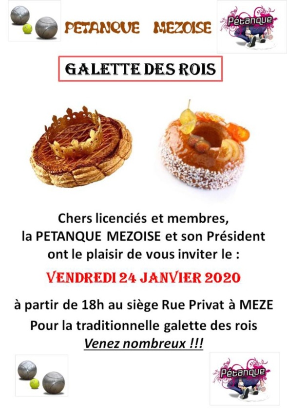 GALETTE DES ROIS DE LA PM 2020 - CONVOCATION GALETTE DES ROIS DE LA PM 2020 - CONVOCATION