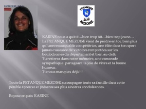 DECES DE KARINE MAUREL