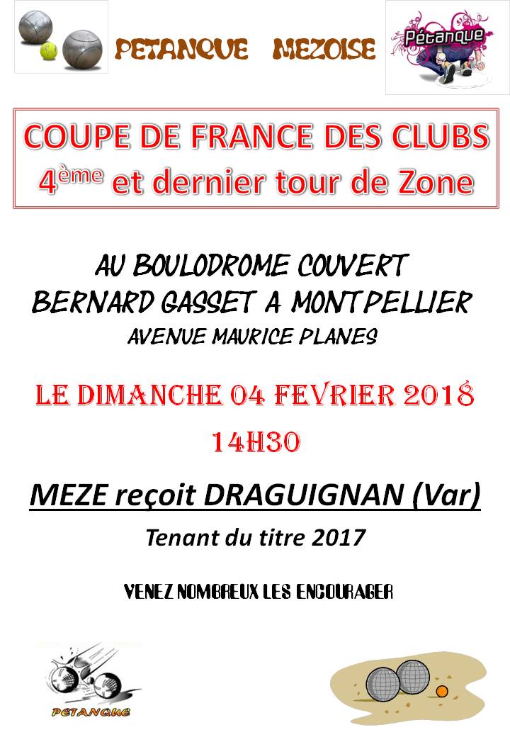 CHAMPIONNAT DE FRANCE DES CLUBS : MEZE contre DRAGUIGNAN