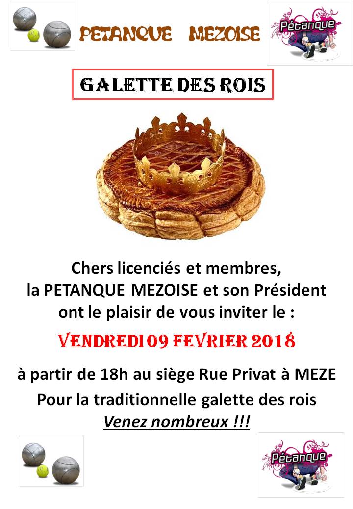 GALETTE DES ROIS DE LA PM - CONVOCATION