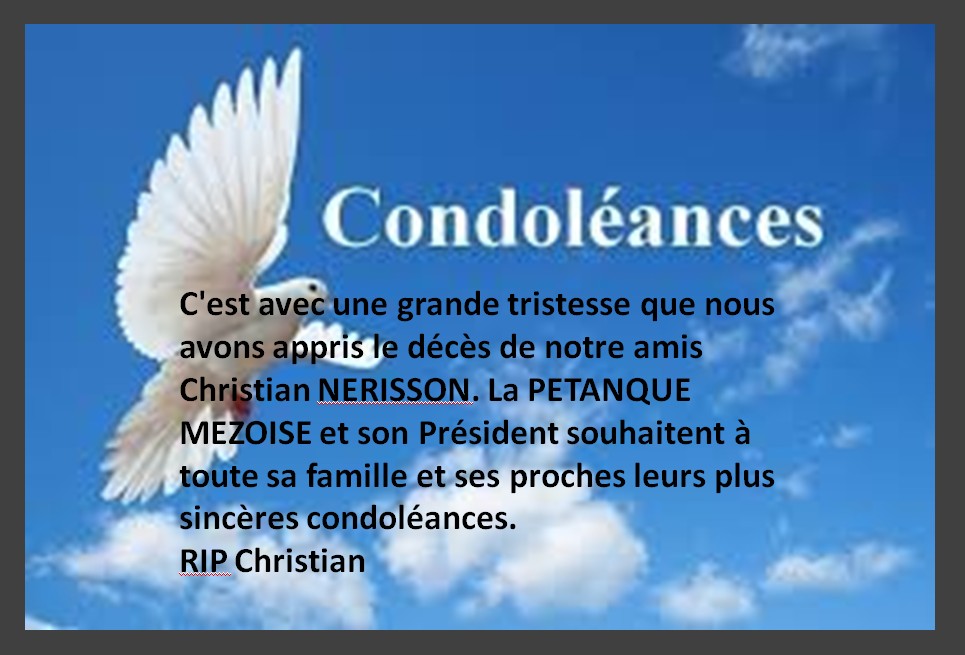 DECES DE CHRISTIAN NERISSON DECES DE CHRISTIAN NERISSON