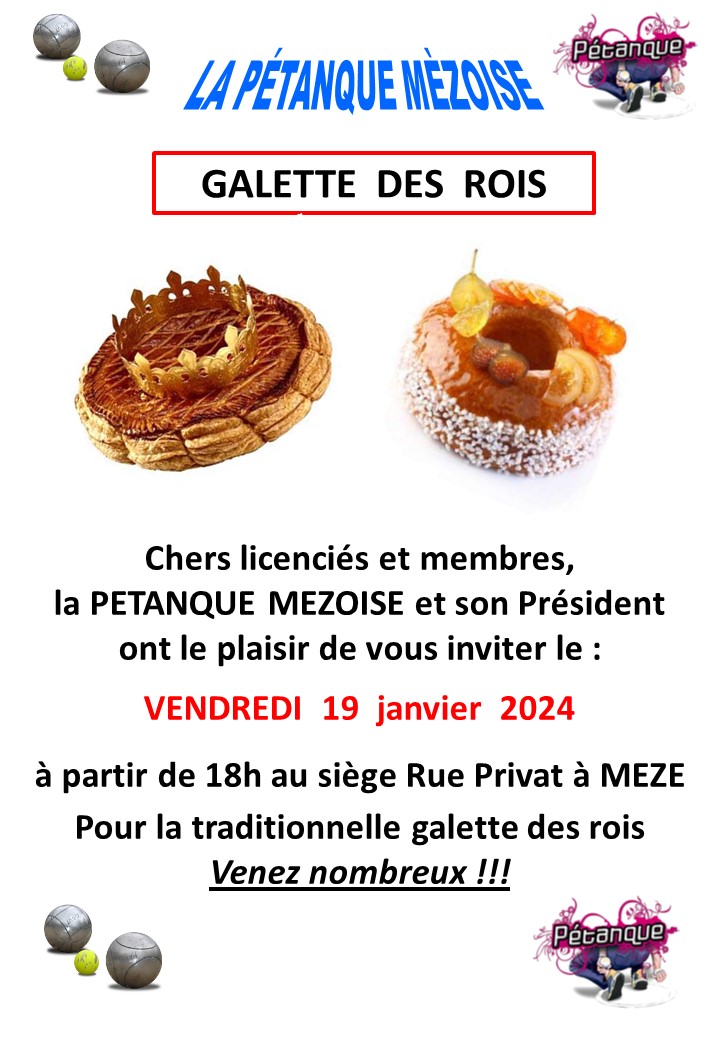 GALETTE DES ROIS DE LA PM 2024 - CONVOCATION