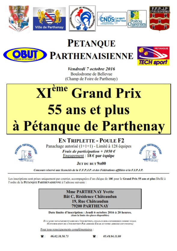 Grand Prix 55 ans et plus - Parthenay 2016 Grand Prix 55 ans et plus - Parthenay 2016