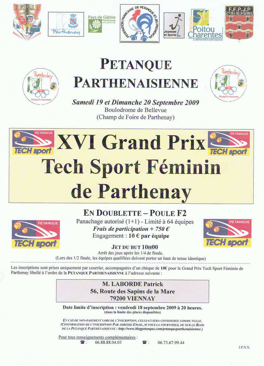 Grand Prix TECH SPORT Doublette Féminin