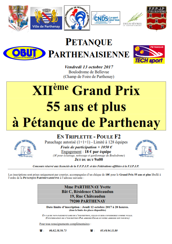 Grand Prix 55 ans et plus Parthenay 2017 Grand Prix 55 ans et plus Parthenay 2017