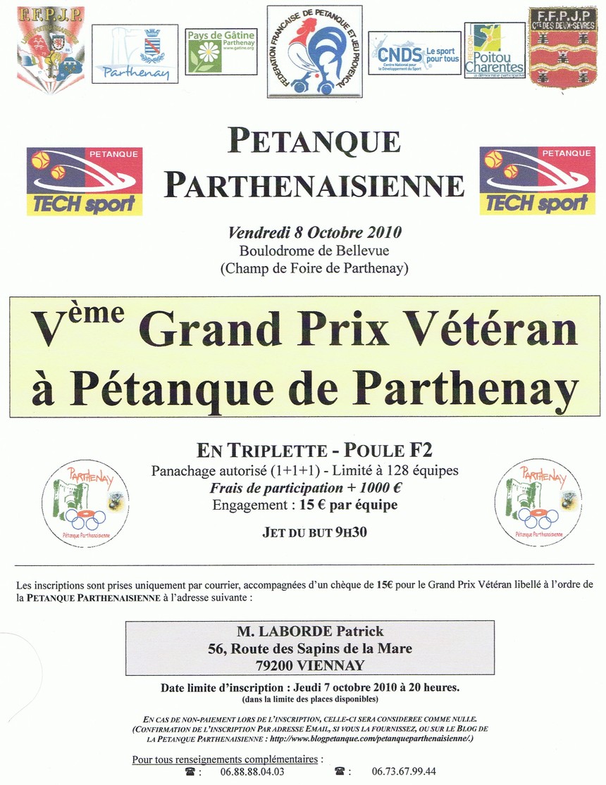 Vème Grand Prix Vétéran de Parthenay