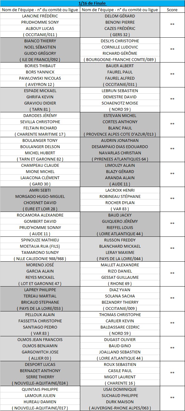 Triplette Masculin 2018 à Strasbourg (67) Triplette Masculin 2018 à Strasbourg (67)