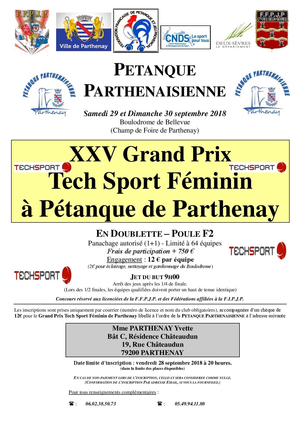GP TechSport Doublette Féminin de Parthenay