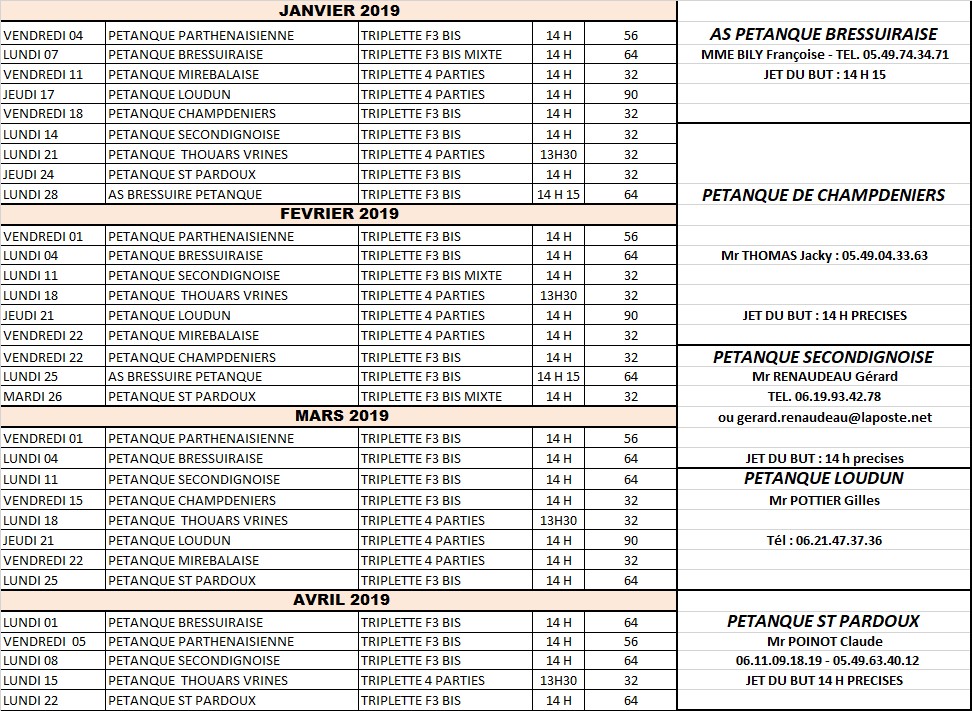Concours Hiver 2018-2019 Concours Hiver 2018-2019