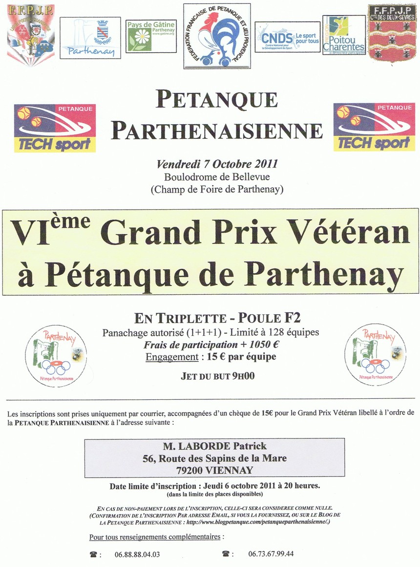 Grand Prix Vétéran Triplette Grand Prix Vétéran Triplette