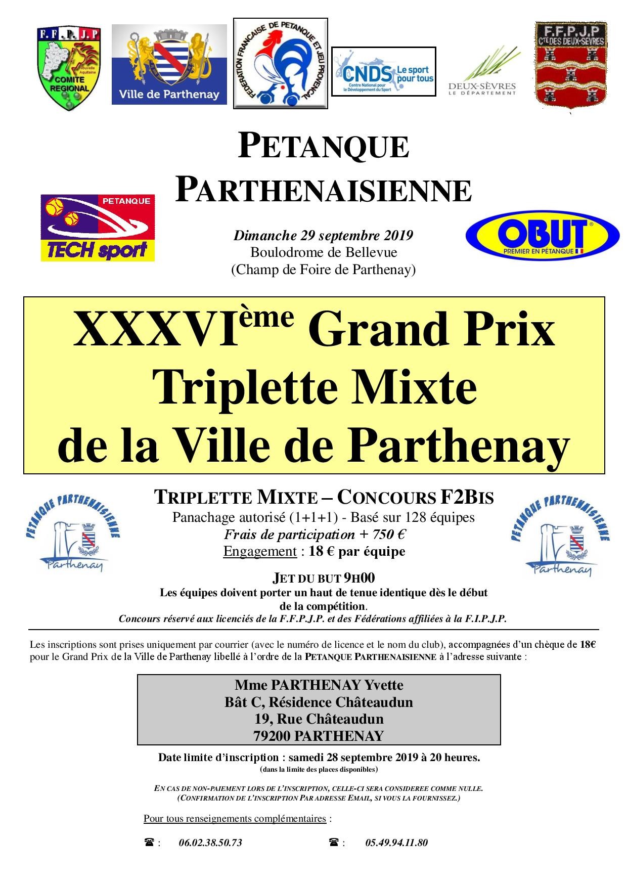 GP Triplette Mixte de Parthenay GP Triplette Mixte de Parthenay