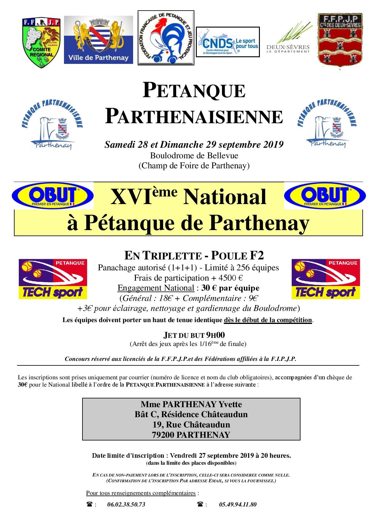 XVIème National à pétanque de Parthenay