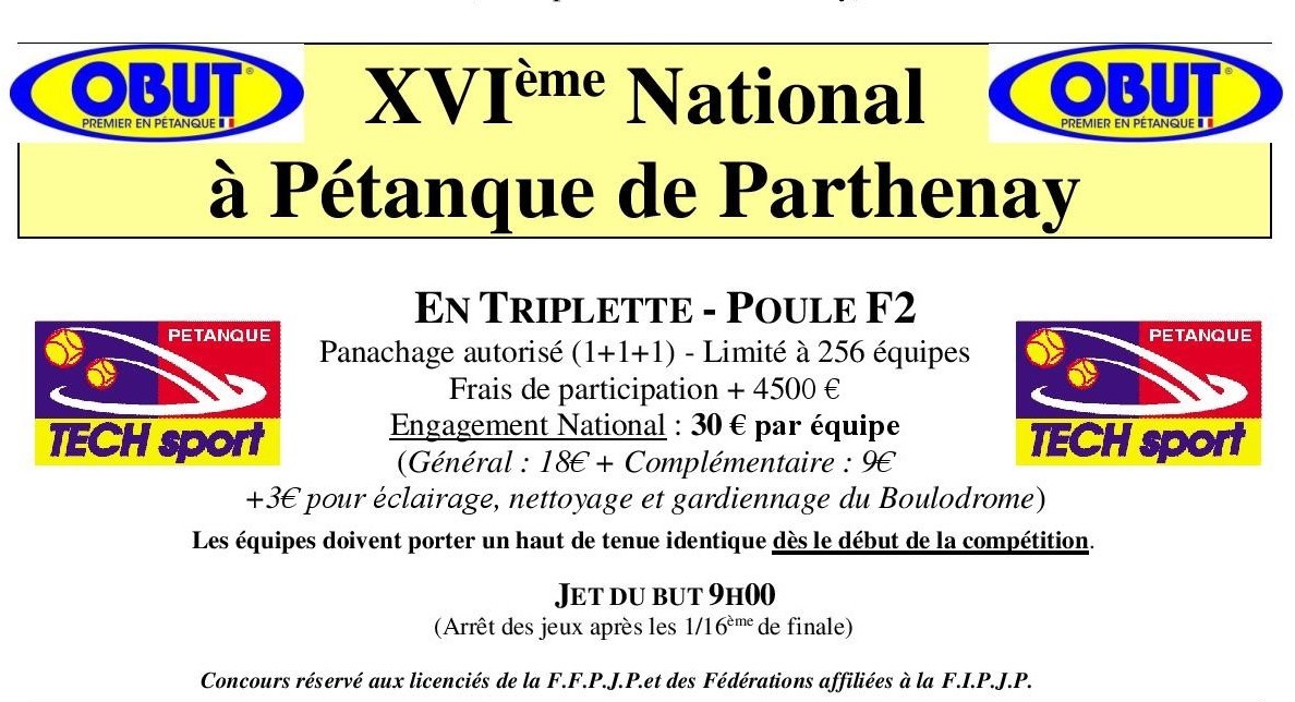 XVIème National à pétanque de Parthenay