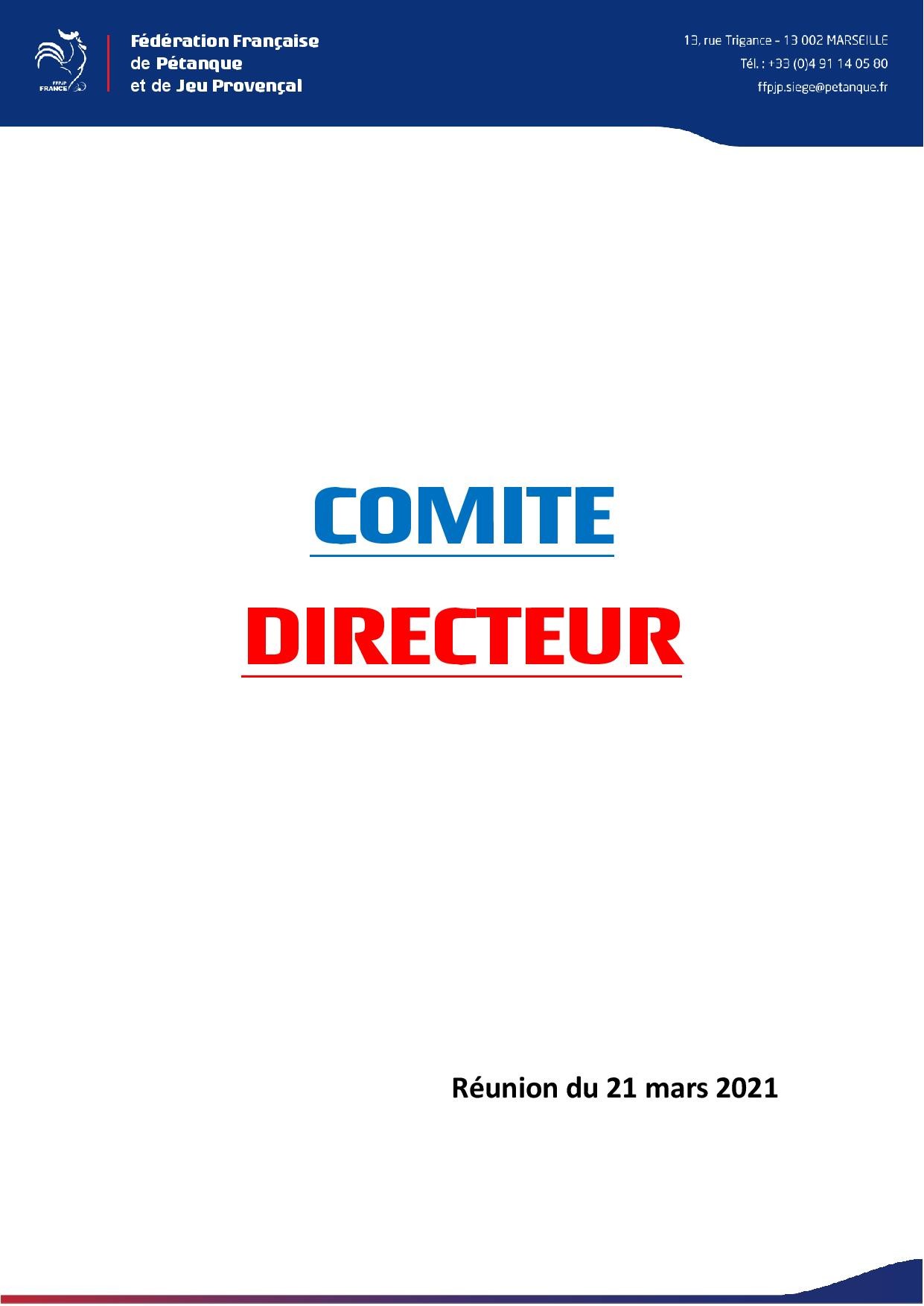 CR Comité Directeur CR Comité Directeur
