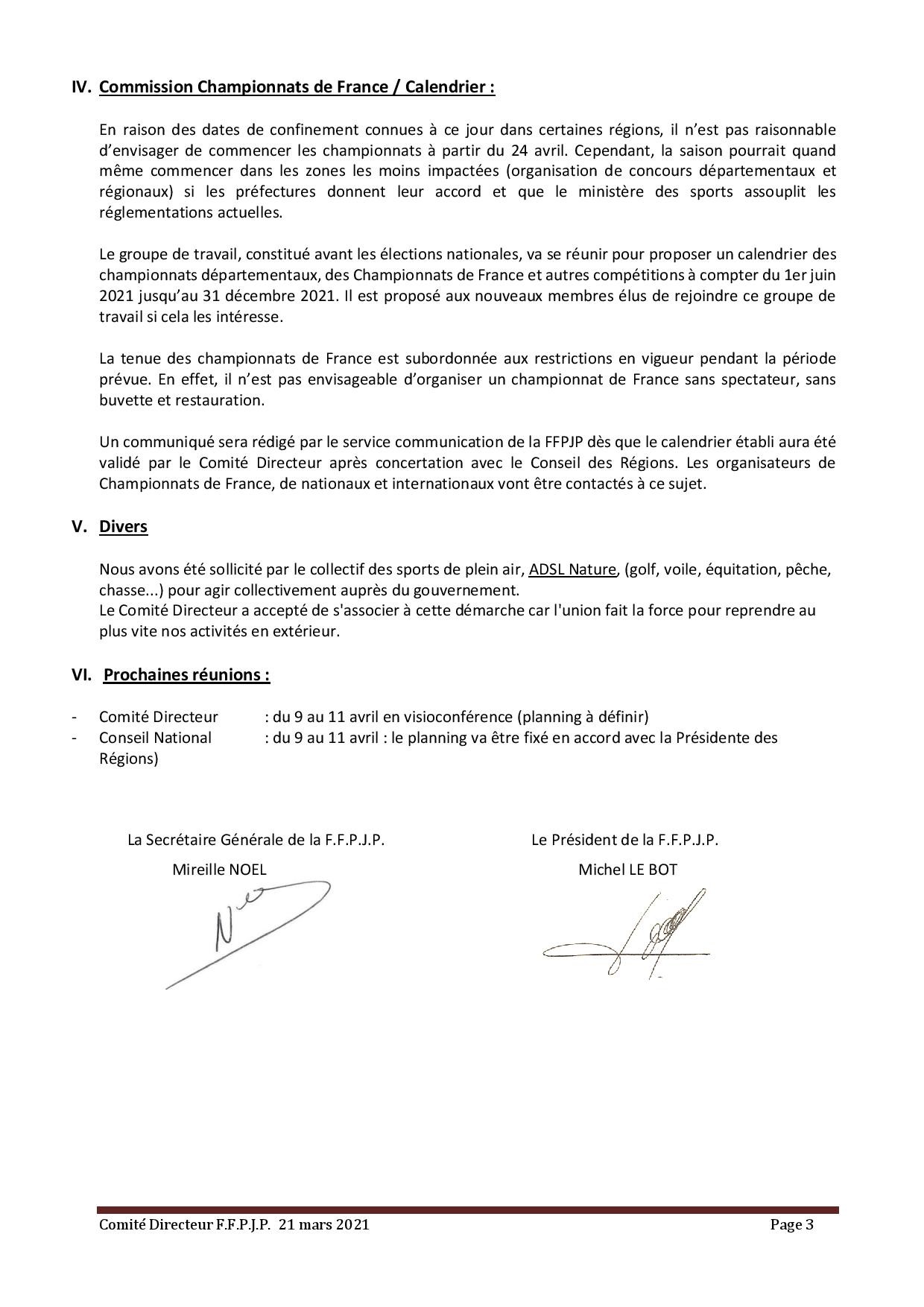 CR Comité Directeur CR Comité Directeur