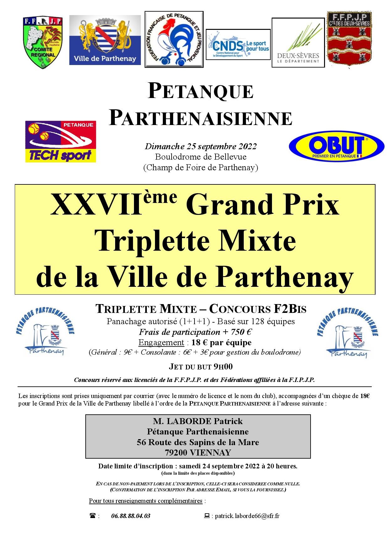 GP Mixte de la Ville de Parthenay GP Mixte de la Ville de Parthenay