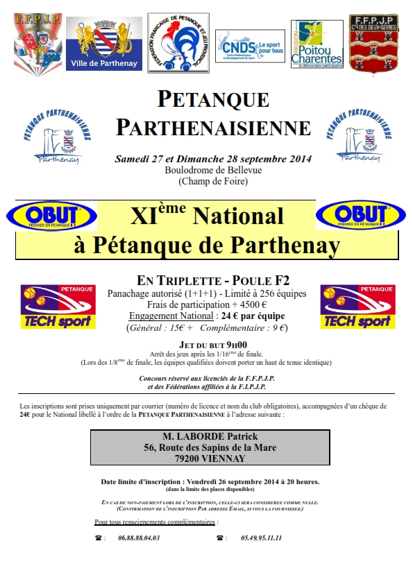 XIème National à pétanque de Parthenay