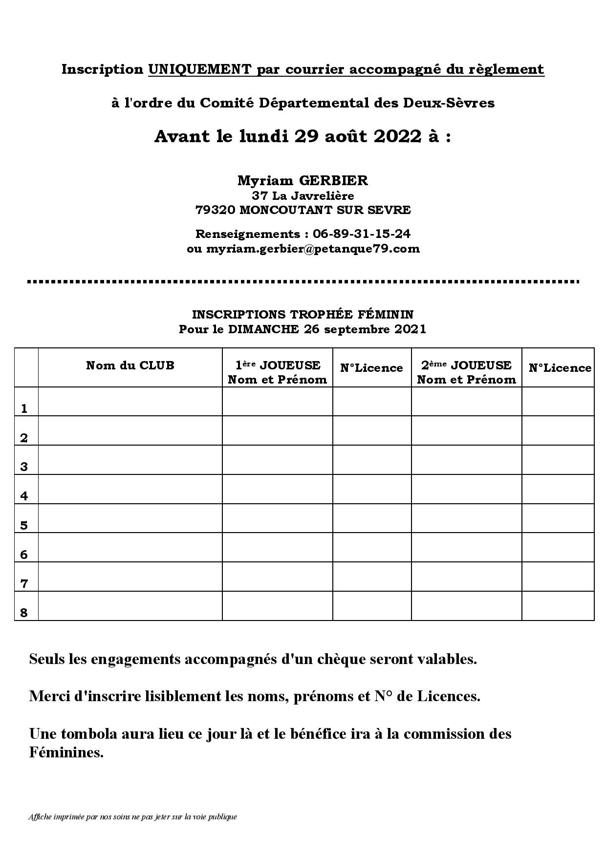 Trophée Féminin