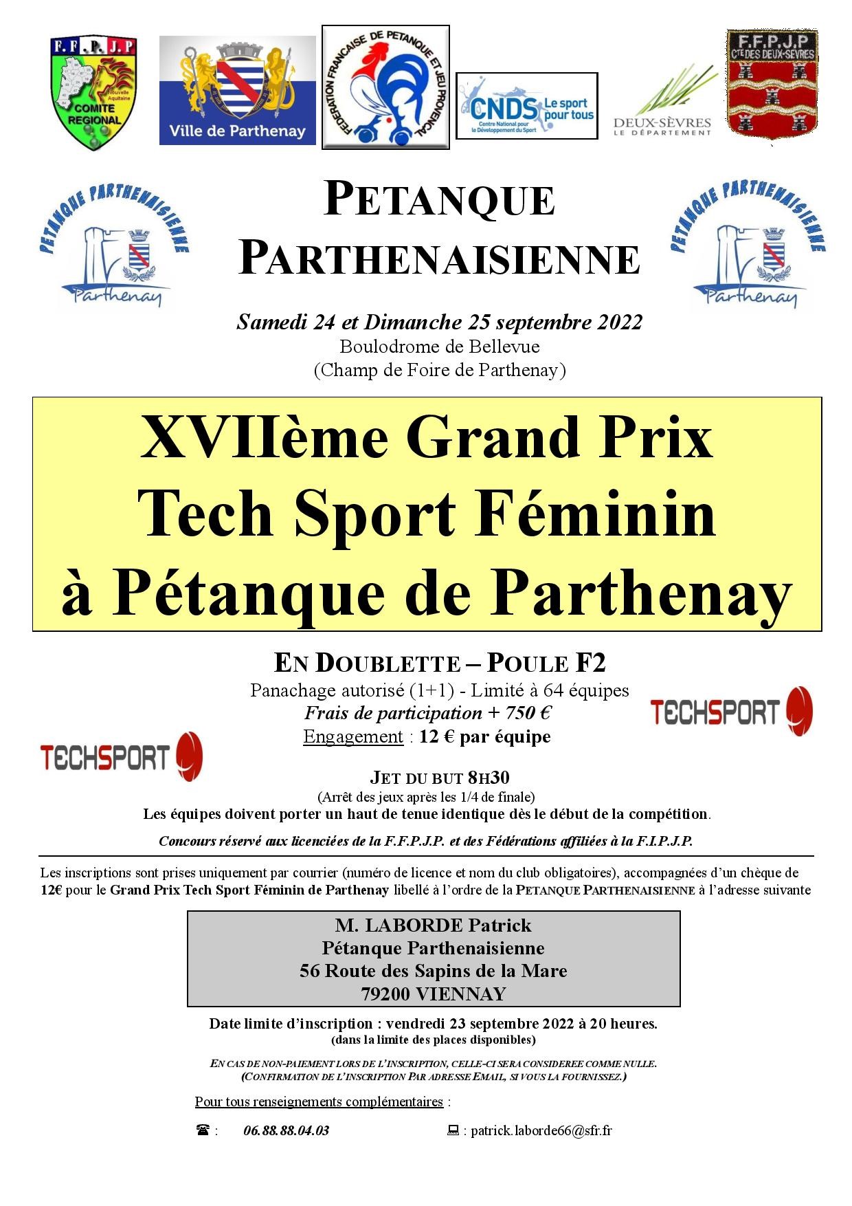GP Doublette TECH SPORT de Parthenay