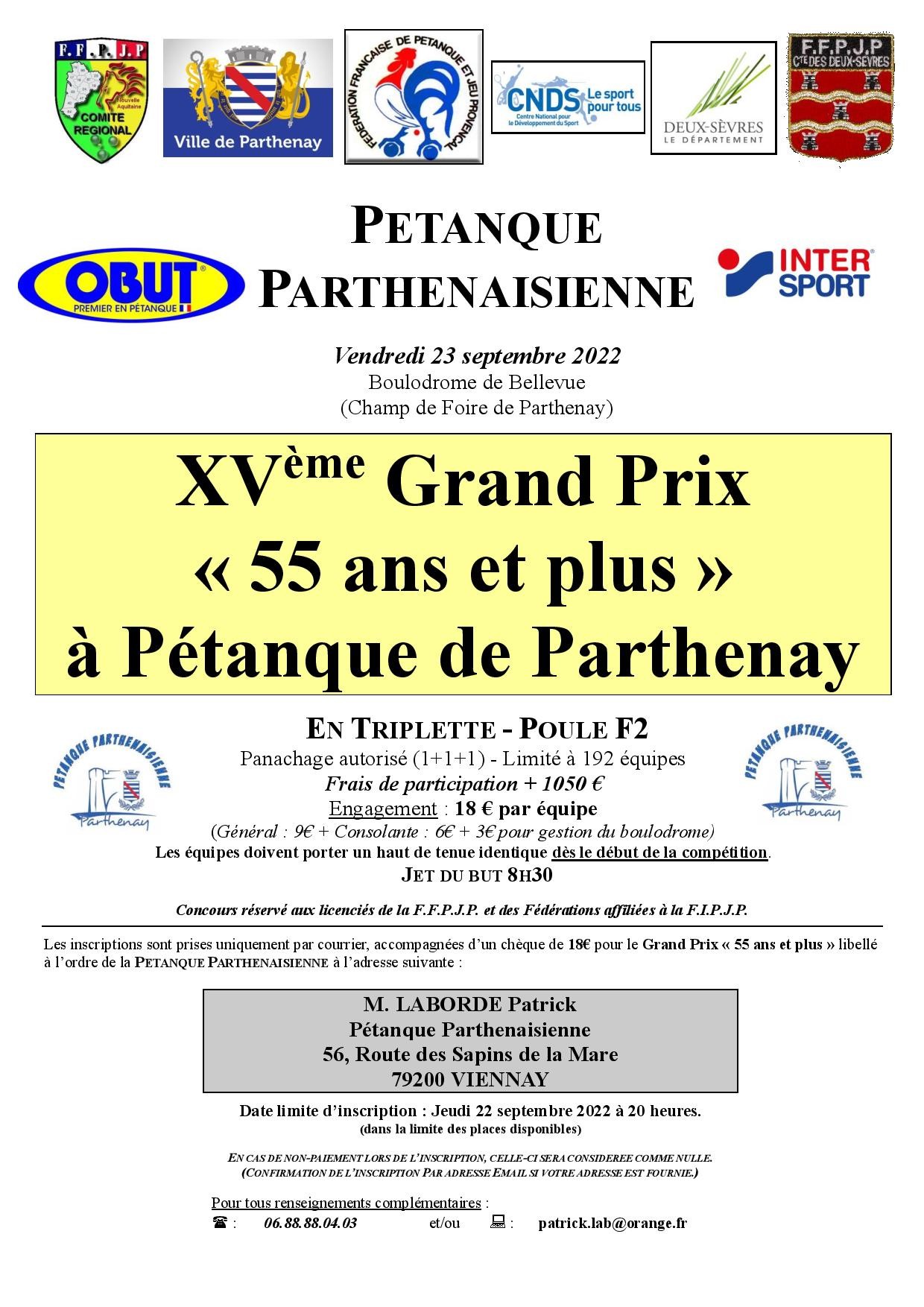 Liste des équipes du GP "55 ans et plus"