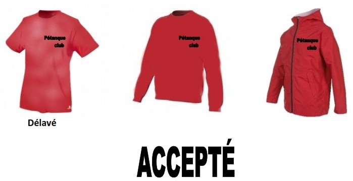 Règlementation : les tenues Règlementation : les tenues