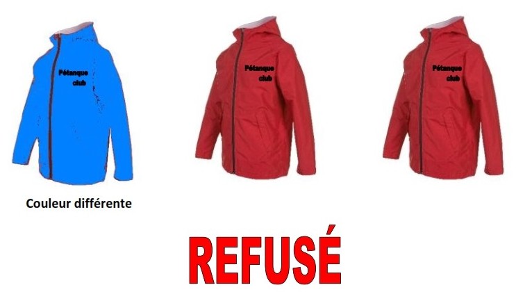 Règlementation : les tenues Règlementation : les tenues