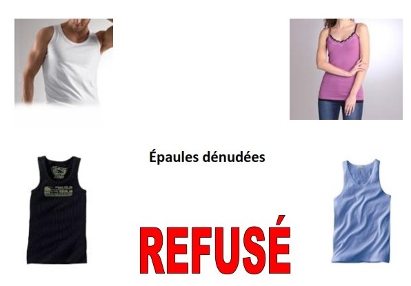 Règlementation : les tenues Règlementation : les tenues