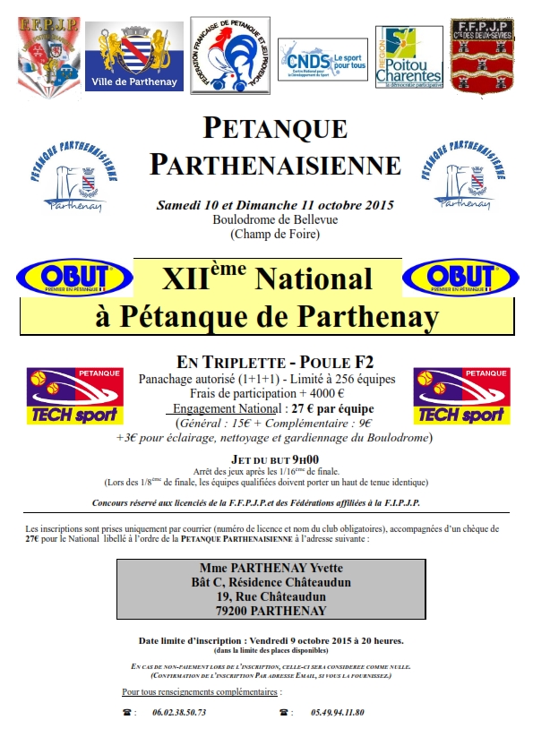 XIIème National à pétanque de Parthenay