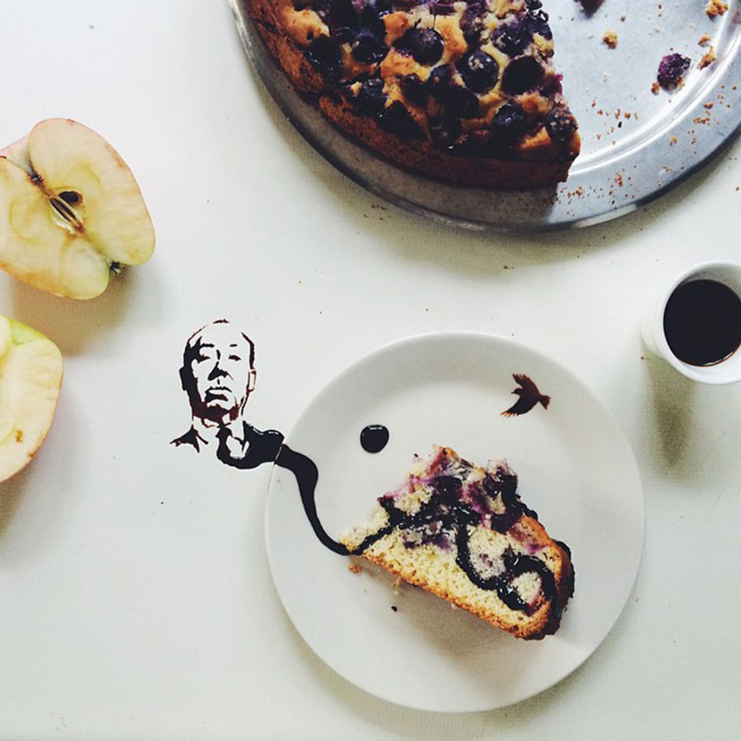 Oeuvres d'art avec des gouttes de café