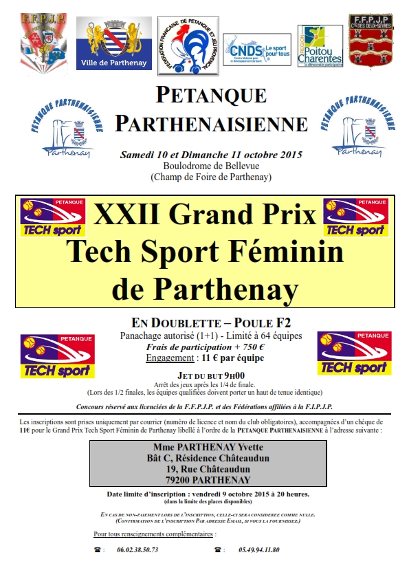 Grand Prix Féminin Tech Sport de Parthenay Grand Prix Féminin Tech Sport de Parthenay