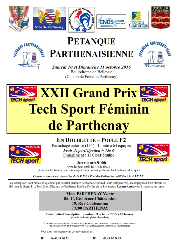 XXIIème Grand Prix Féminin Tech Sport de Parthenay