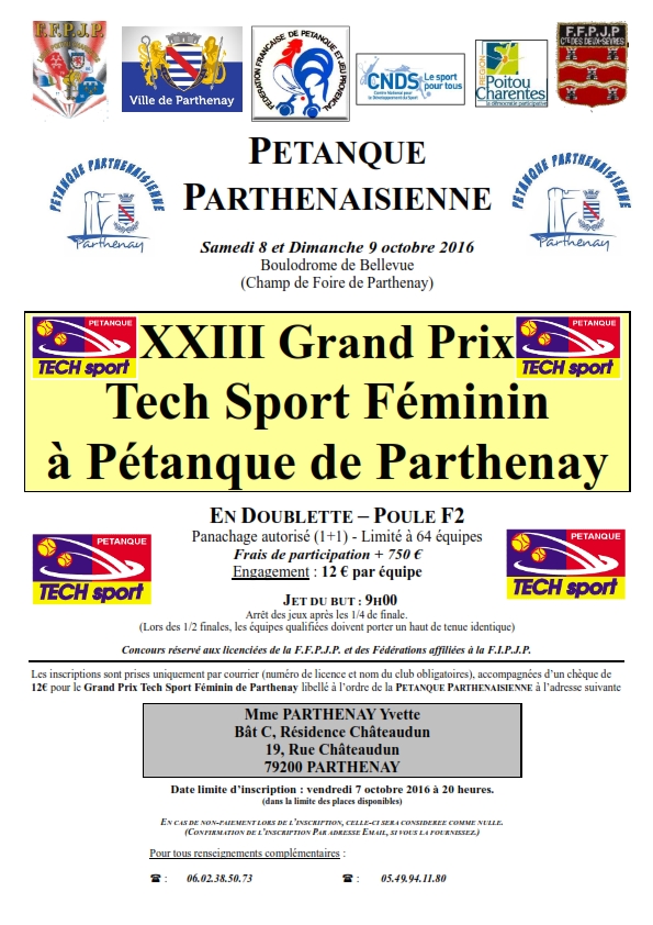 Grand Prix Féminin Tech Sport Parthenay 2016 Grand Prix Féminin Tech Sport Parthenay 2016