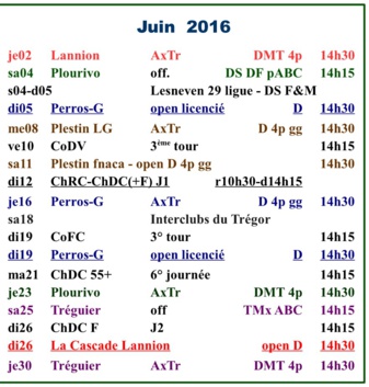 CALENDRIER TRÉGOR 2016